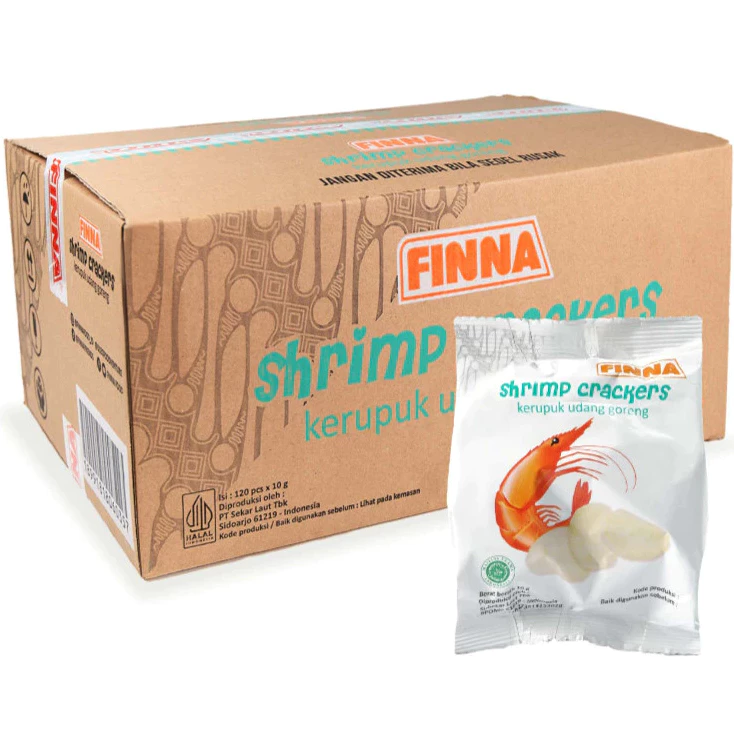 FINNA SHRIMP CRACKERS KERUPUK UDANG GORENG DUS 120 x 10gr